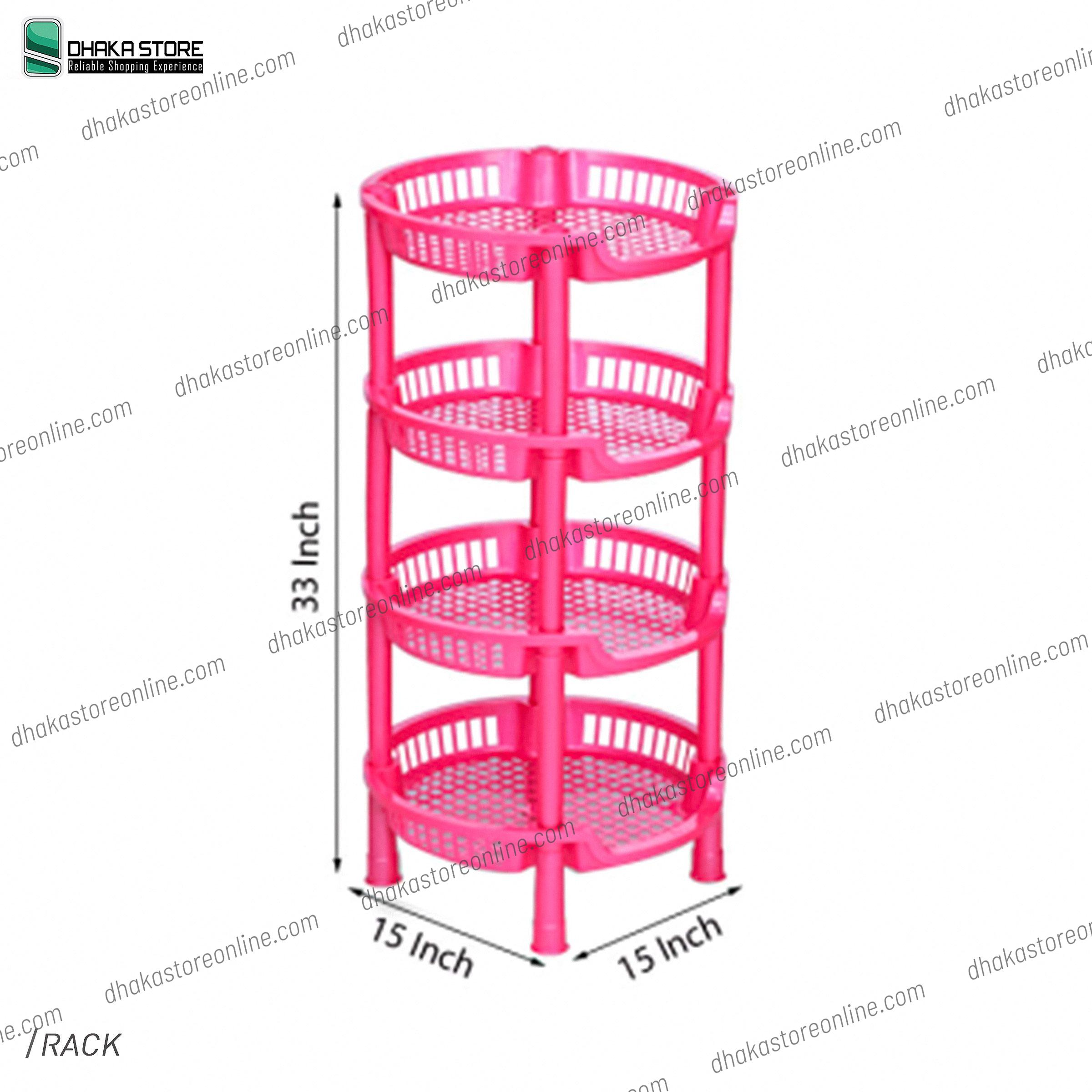 RFL Plastic Round Rack - Pearl Pink | Dhaka Store | Plastic Rack Price ...